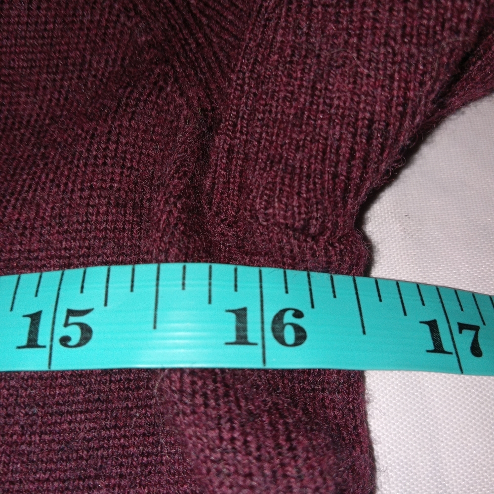 Club Monaco Burgundy Balloon Sleeve Wool Sweater SP - Picture 5 of 8